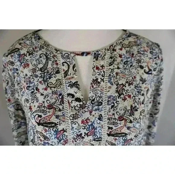 Collective Concepts Paisley Floral Blouse, Size MP - Picture 3 of 14